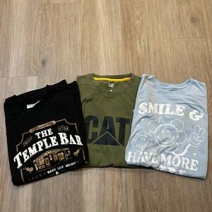 3 Graphic Tee Bundle | Temple Bar + CAT + Smile More | L/M